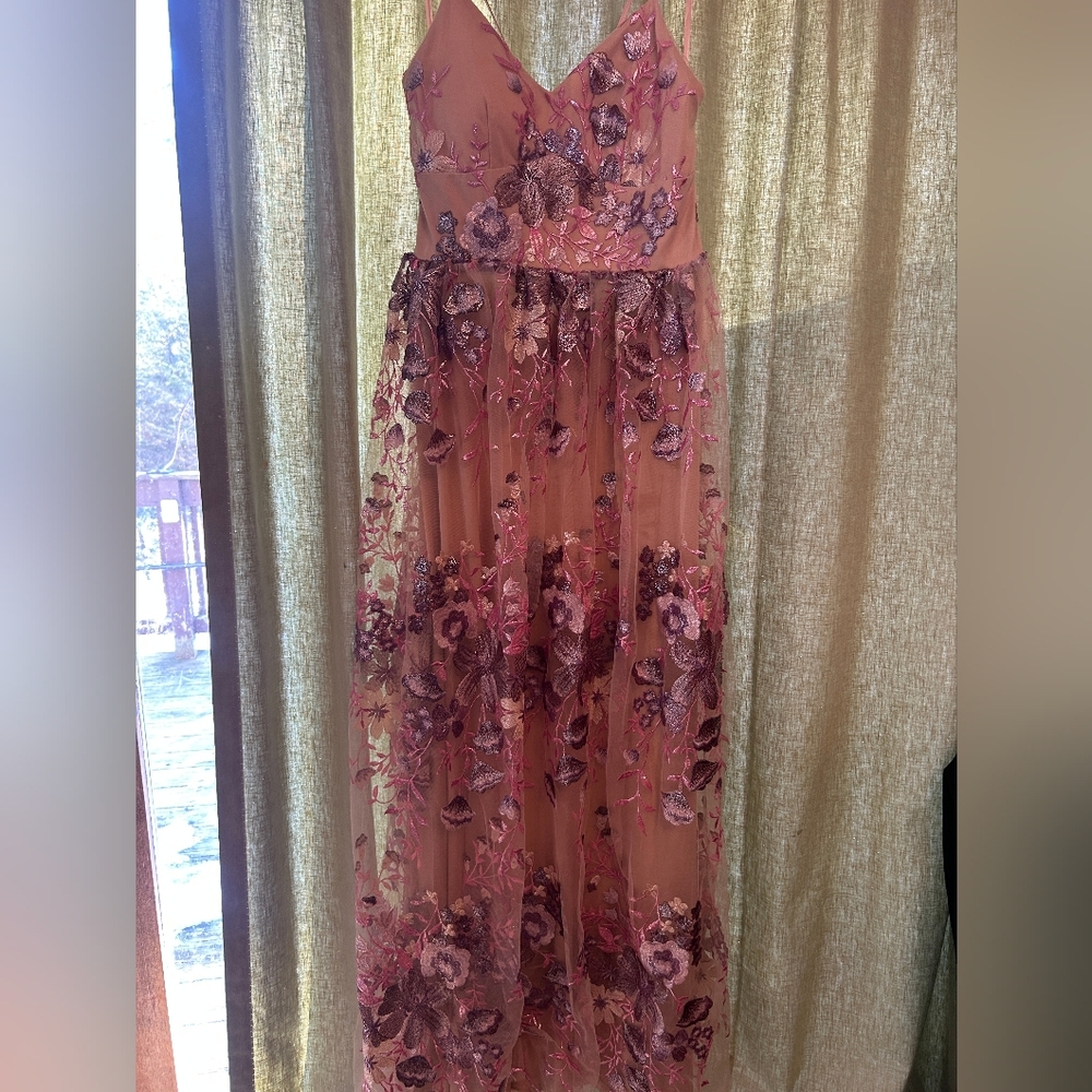 Jump Blush and Purple Floral Maxi Dress